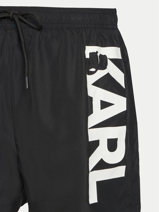 KARL LAGERFELD KARL LAGERFELD Шорти для плавання A1M46013 Чорний Regular Fit