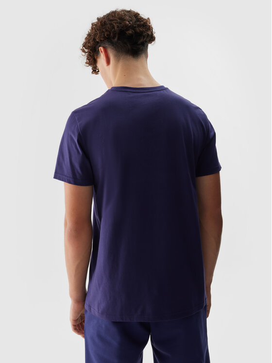 4F 4F Tričko 4FWSS24TTSHM1154-31S Tmavomodrá Regular Fit