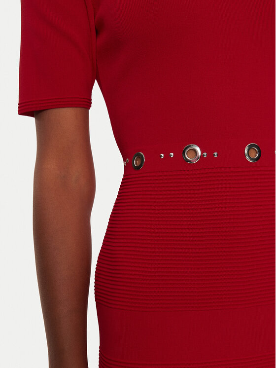 Morgan Morgan Pletena obleka 242-RMEY Rdeča Slim Fit