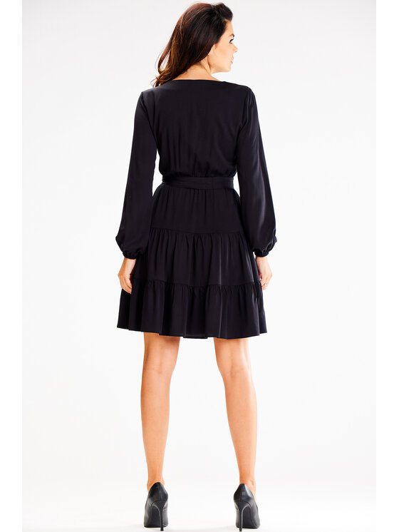 Awama Awama Letné šaty A603 Čierna Basic Fit