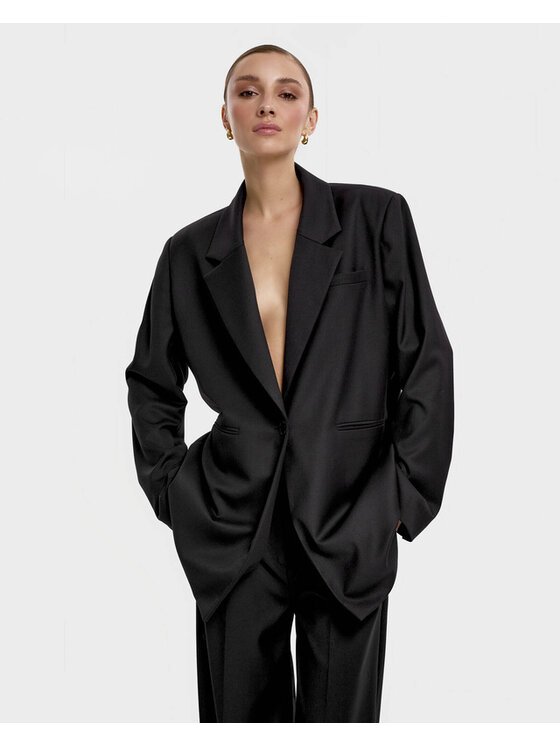 OPRA OPRA Marynarka OP-BLAZER-BLACK Czarny Regular Fit