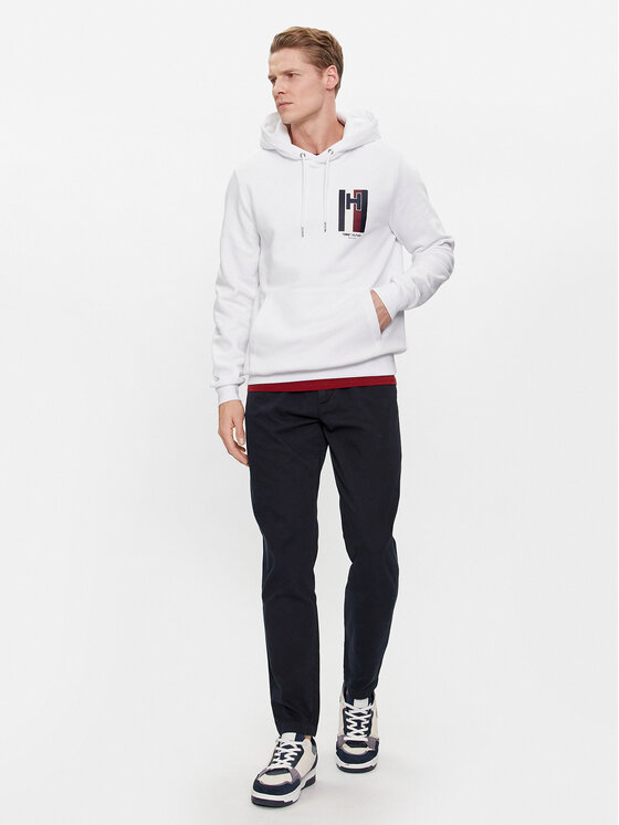Tommy Hilfiger Tommy Hilfiger Bluza Emblem MW0MW33665 Biały Regular Fit