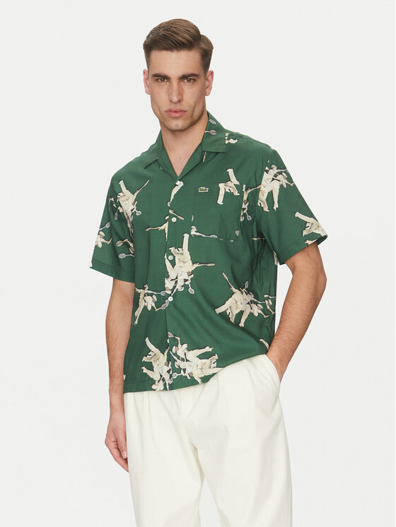 Lacoste Lacoste Marškiniai CH0113 Žalia Relaxed Fit
