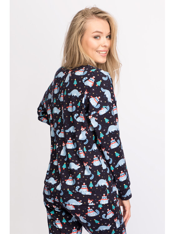 LaLupa LaLupa Piżama LA146 Granatowy Comfort Fit