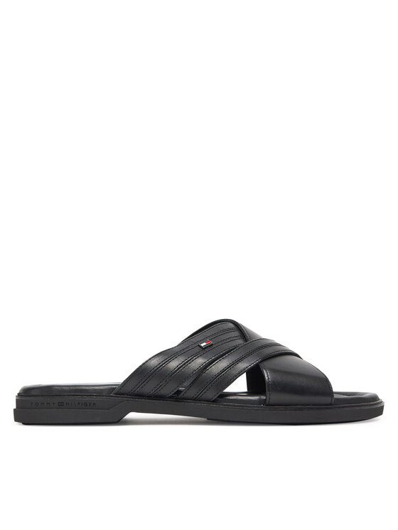 Tommy Hilfiger Tommy Hilfiger Klapki Premium Hilfiger Cc Lth Sandal FM0FM05504 Czarny