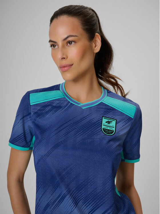4F 4F Koszulka techniczna FOOTBALL Granatowy Regular Fit