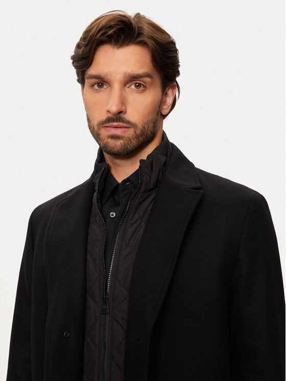 HUGO Hugo Pārejas mētelis Milogan2441 50528836 Melns Regular Fit