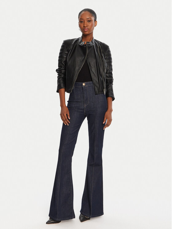 Guess Guess Jakna od imitacije kože W5YL19 WHDS0 Crna Regular Fit