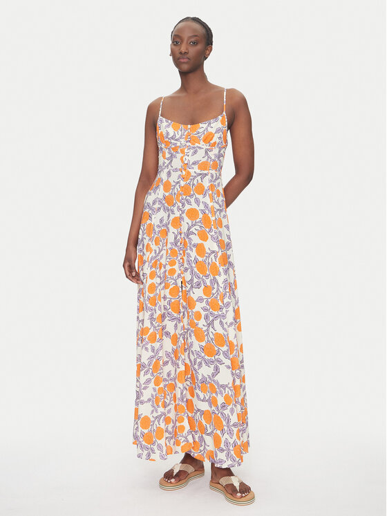 Maaji Maaji Лятна рокля Western Orange Flower Sia PT2748CLD001 Оранжев Regular Fit