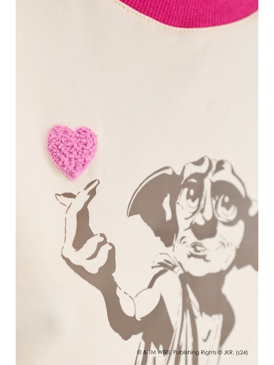 NAOKO NAOKO T-Shirt Dobby Is Free Béžová Regular Fit
