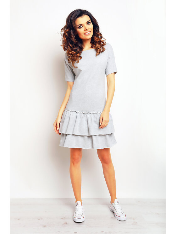 Infinite You Infinite You Sukienka letnia M094 Szary Basic Fit
