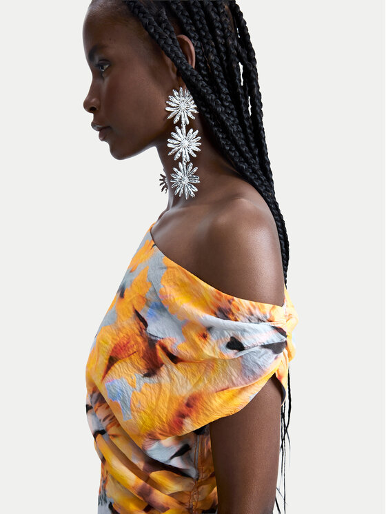 Desigual Desigual Letní šaty Sol 26SWVW50 Žlutá Slim Fit