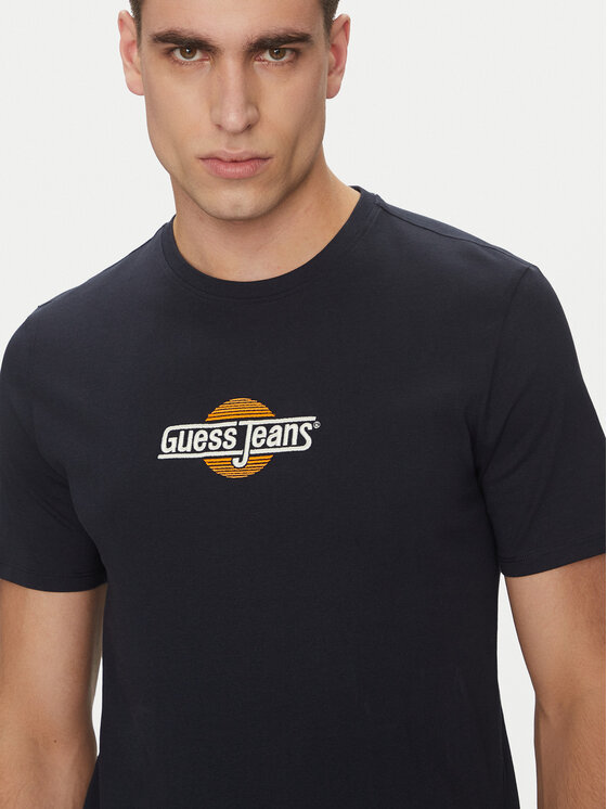 Guess Jeans Guess Jeans Marškinėliai M5GI23 K8HM0 Tamsiai mėlyna Slim Fit