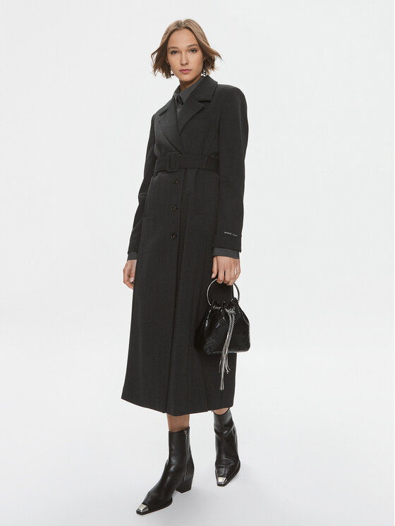 Herskind Herskind Вовняне пальто Ezara 4903956 Сірий Regular Fit