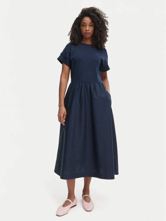 Tommy Hilfiger Tommy Hilfiger Kleid für den Alltag WW0WW51148 Dunkelblau Regular Fit