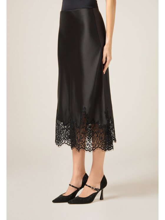 Oltre Oltre Gonna midi 1005J000299N033 Nero Slim Fit