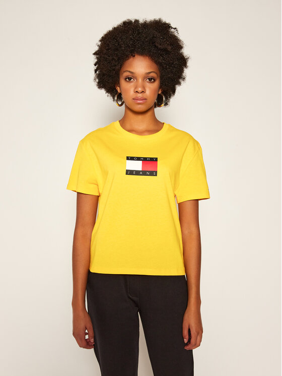 Tommy Jeans T-shirt DW0DW08471 Giallo Regular Fit • Modivo.it