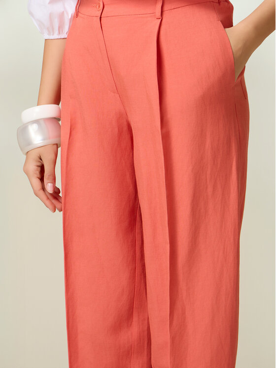 Oltre Oltre Pantaloni di tessuto P02ER109300N016 Arancione Cropp Fit