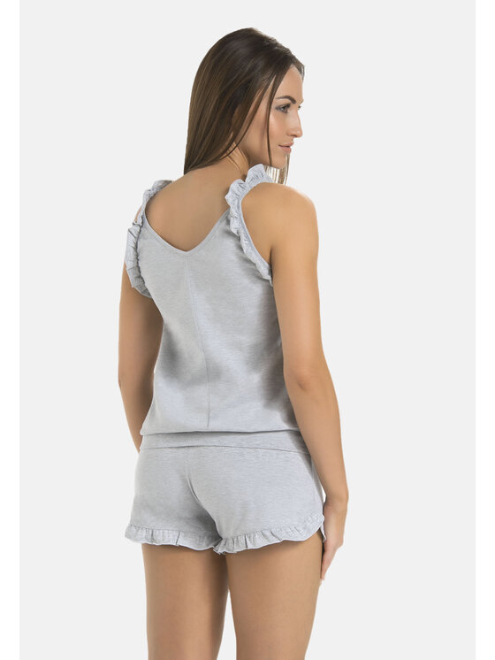 Teyli Teyli Piżama 461 Szary Regular Fit