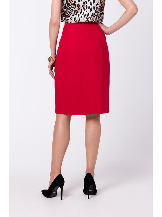 Stylove Stylove Gonna midi S343 Rosso Regular Fit