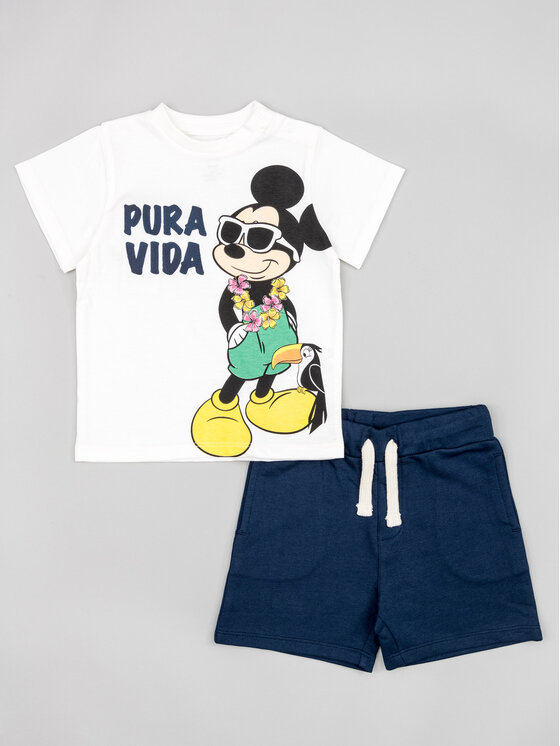 Zippy Zippy Set majica i hlače Myszka Miki ZBBAP0602 23002 Bijela Regular Fit