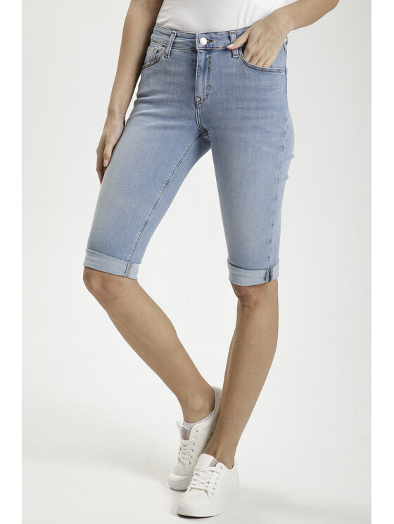 Cross Jeans Cross Jeans Szorty jeansowe P 457-033 Niebieski Slim Fit