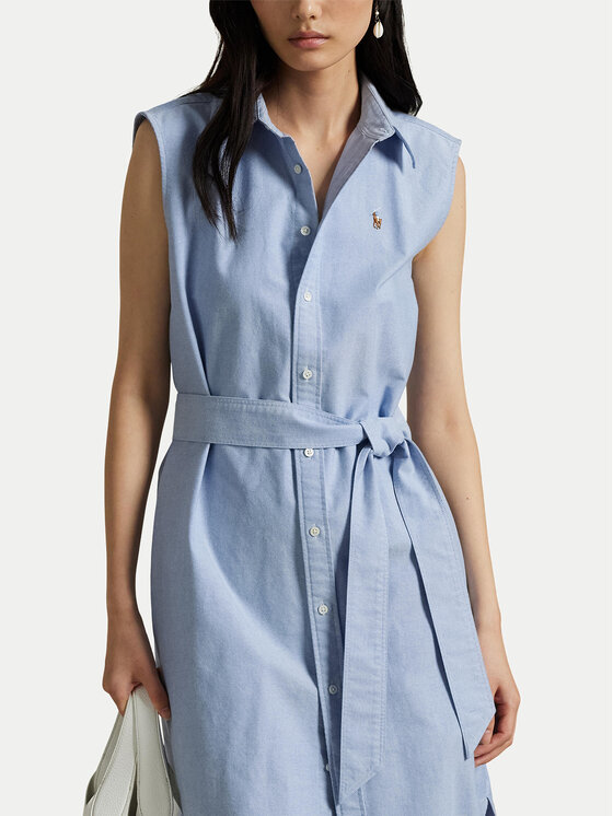 Polo Ralph Lauren Polo Ralph Lauren Košilové šaty 211965853002 Světle modrá Regular Fit