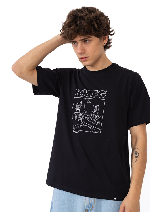 Kamuflage Kamuflage T-Shirt Lägenhet Czarny Comfortable Fit