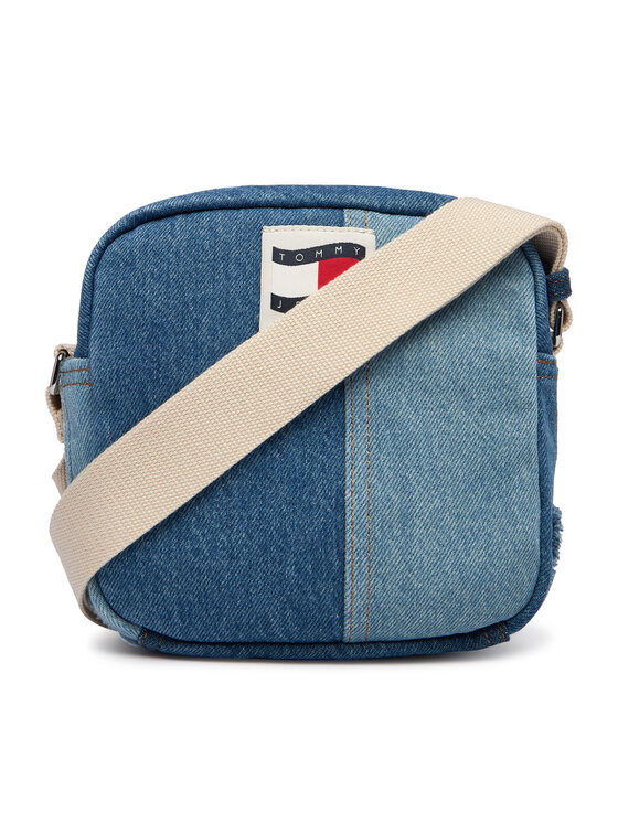 Tommy Jeans Tommy Jeans Taška cez rameno Tjm Denim Patchwork Reporter AM0AM14287 Modrá