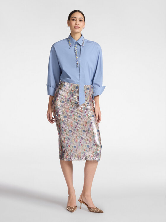 Elena Mirò Elena Mirò Bluzka 2040Z000020N0F4 Turkusowy Regular Fit