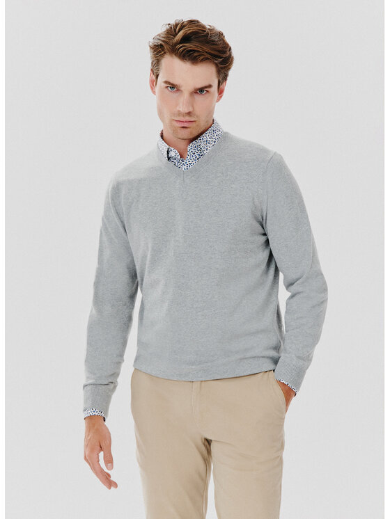 Pako Lorente Pako Lorente Sweter P24WB-2X-011 Szary Classic Fit