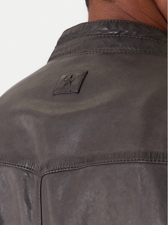 Milestone Milestone Kožená bunda Oliverio 611099 60770 Šedá Regular Fit