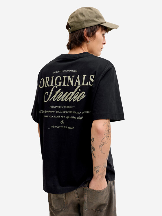 Jack & Jones Jack & Jones T-Shirt Norrebro Typo 12282898 Černá Regular Fit