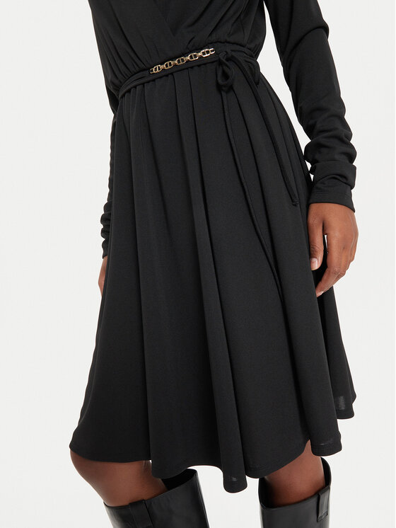 TWINSET TWINSET Koktejlové šaty 241TE2054 Černá Regular Fit