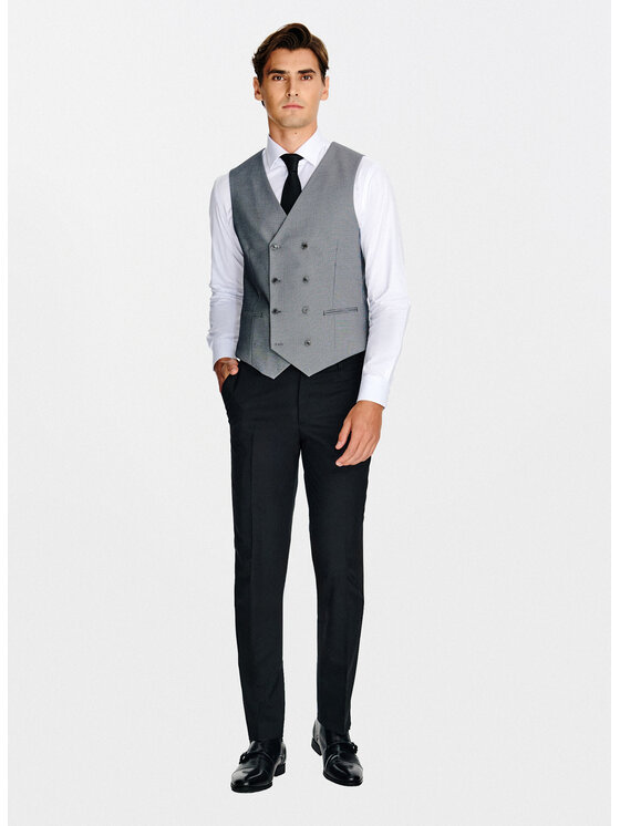Pako Lorente Pako Lorente Kamizelka garniturowa P26SF-8X-004 Szary Slim Fit