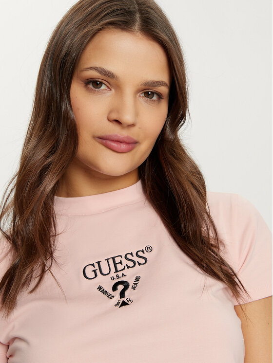 Guess Guess Тишърт V4YI20 KCDH1 Розов Boxy Fit