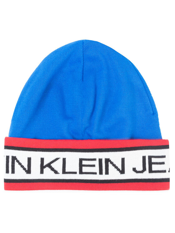 Calvin Klein Jeans Czapka J Punk Stripe Beanie K50K505324 Niebieski