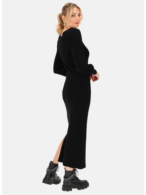 L’AF L’AF Sukienka dzianinowa Bella Czarny Slim Fit