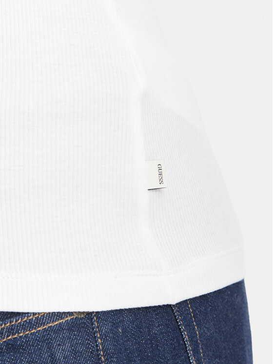 Guess Jeans Guess Jeans Блуза W6BP05 K5470 Бял Slim Fit
