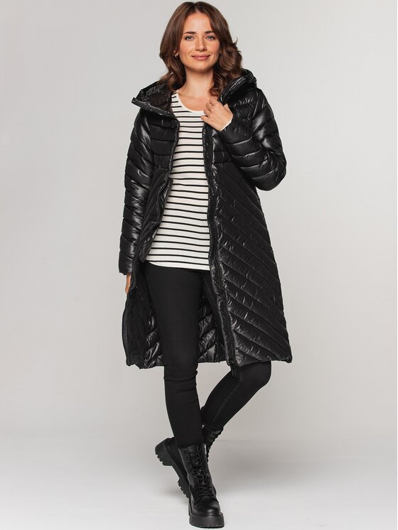 Perso Perso Zimní kabát BLH211007F Černá Regular Fit