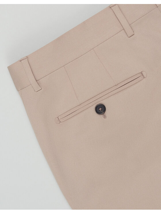 Borgio Borgio Spodnie garniturowe lido Beżowy Slim Fit