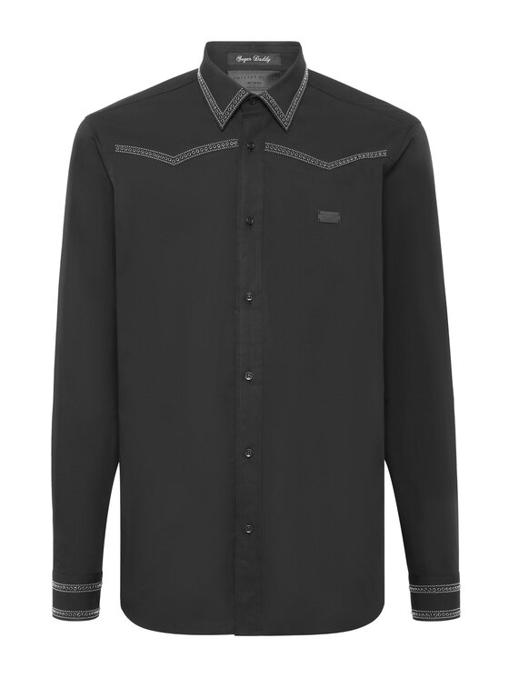 PHILIPP PLEIN PHILIPP PLEIN Koszula 26119 Czarny Fitted Fit