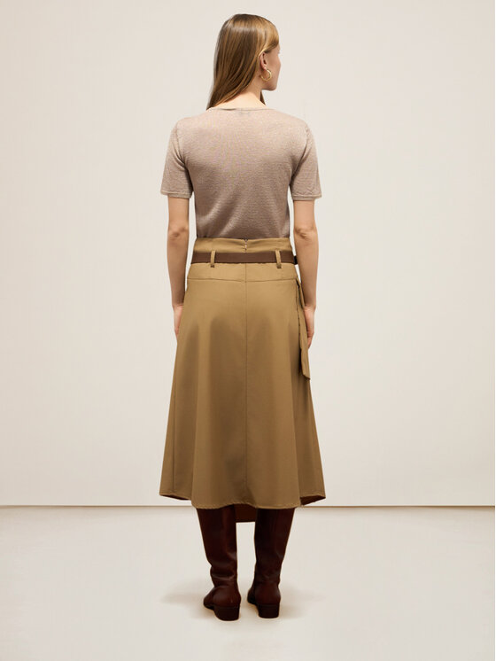 Oltre Oltre Gonna midi 1176R001538N025 Marrone A-Line Fit