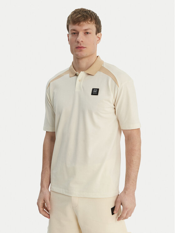 HUGO Tricou polo Dunios_RB 50559650 Bej Regular Fit