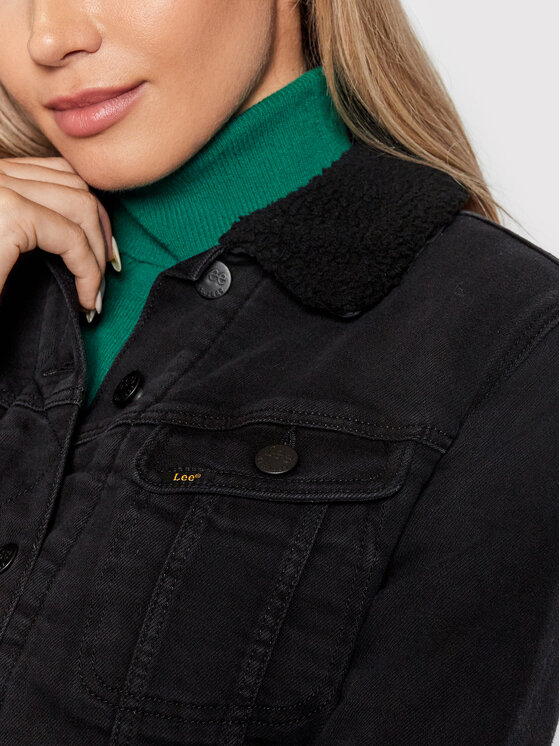 Lee Lee Giacca di jeans Sherpa Rider L54VOKSS 112140288 Nero Regular Fit