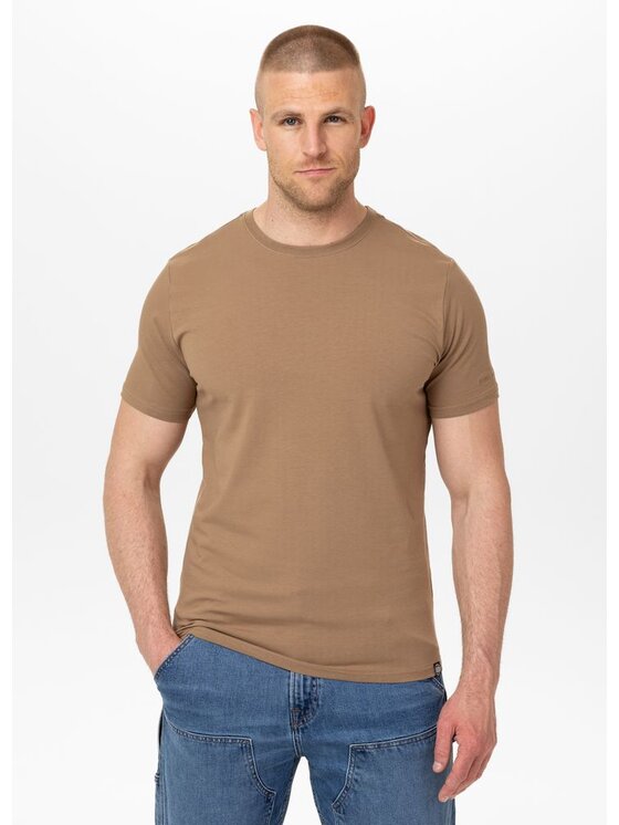 PITBULL PITBULL T-Shirt MINIMAL Brązowy Regular Fit