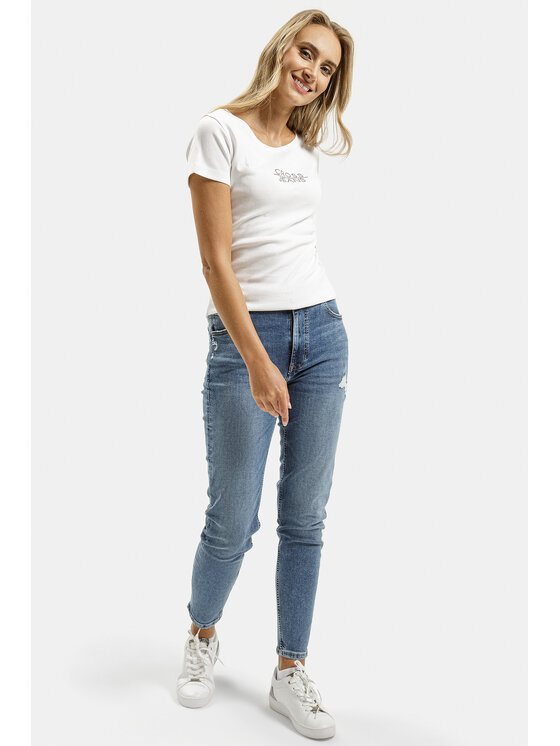 Cross Jeans Cross Jeans T-Shirt 55577-008 Biały Regular Fit