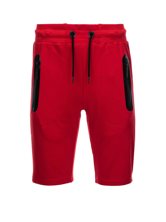 Ombre Ombre Sportovní kraťasy W239 Červená Regular Fit