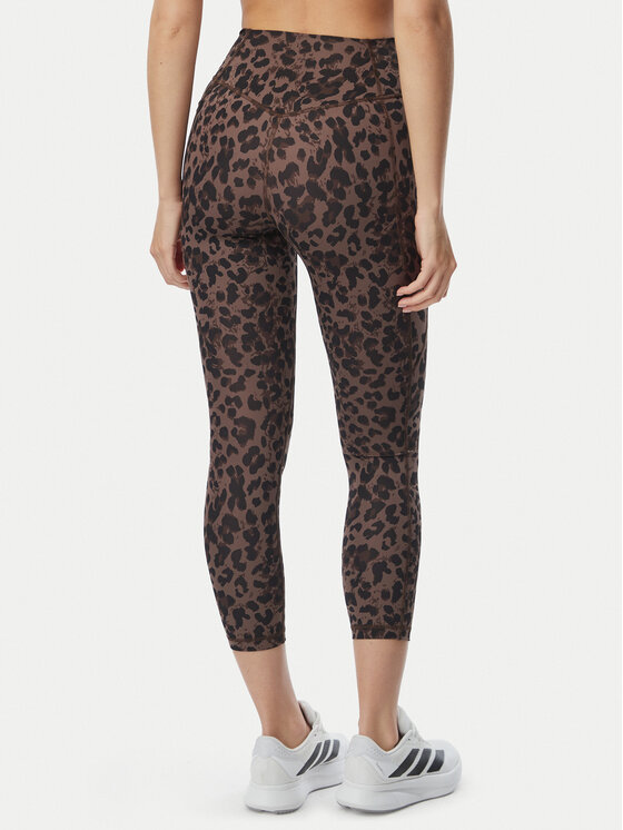 adidas adidas Legginsy Optime Essentials 3-Stripes KZ2520 Brązowy Slim Fit