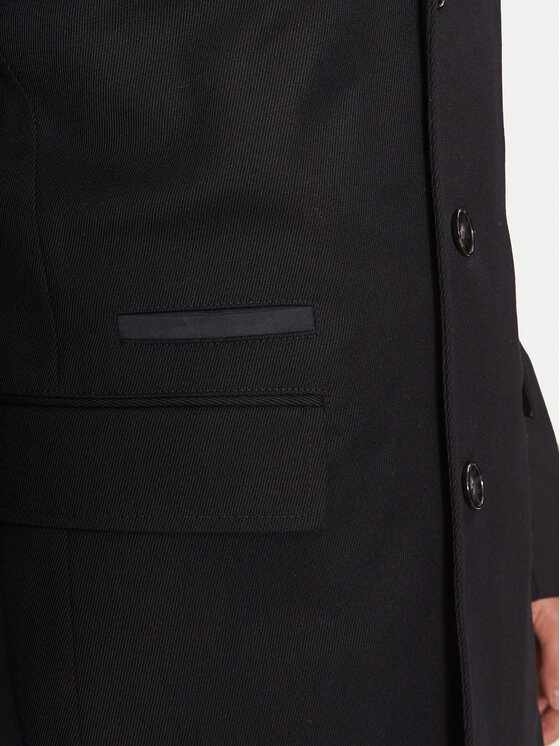 BOSS Boss Płaszcz wełniany H-Hyde 50502255 Granatowy Slim Fit